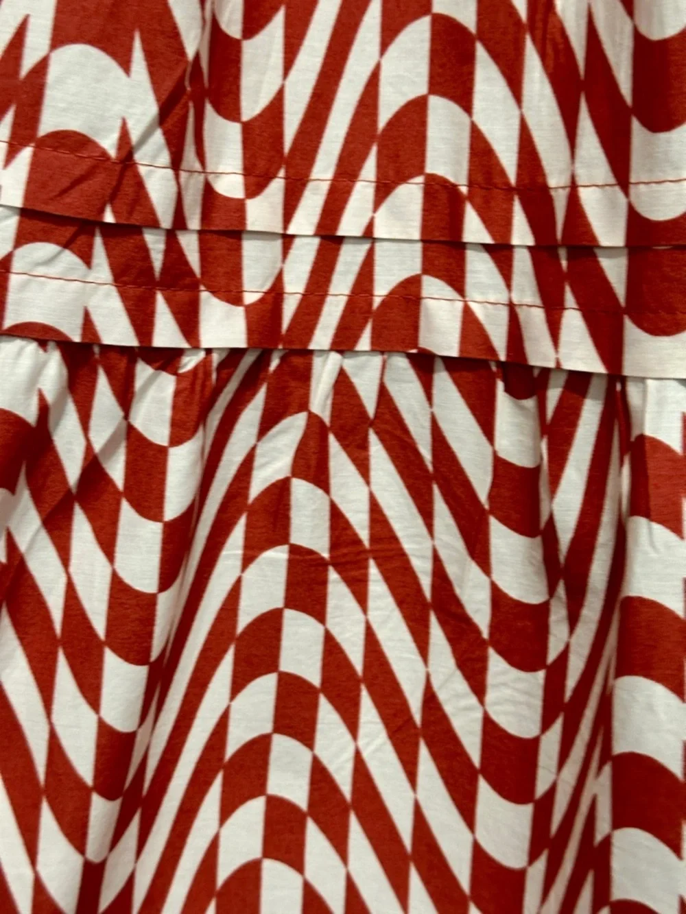 Anthropologie The Somerset Cotton Maxi Derby Dress Red Geo XSP - Picture 3 of 7